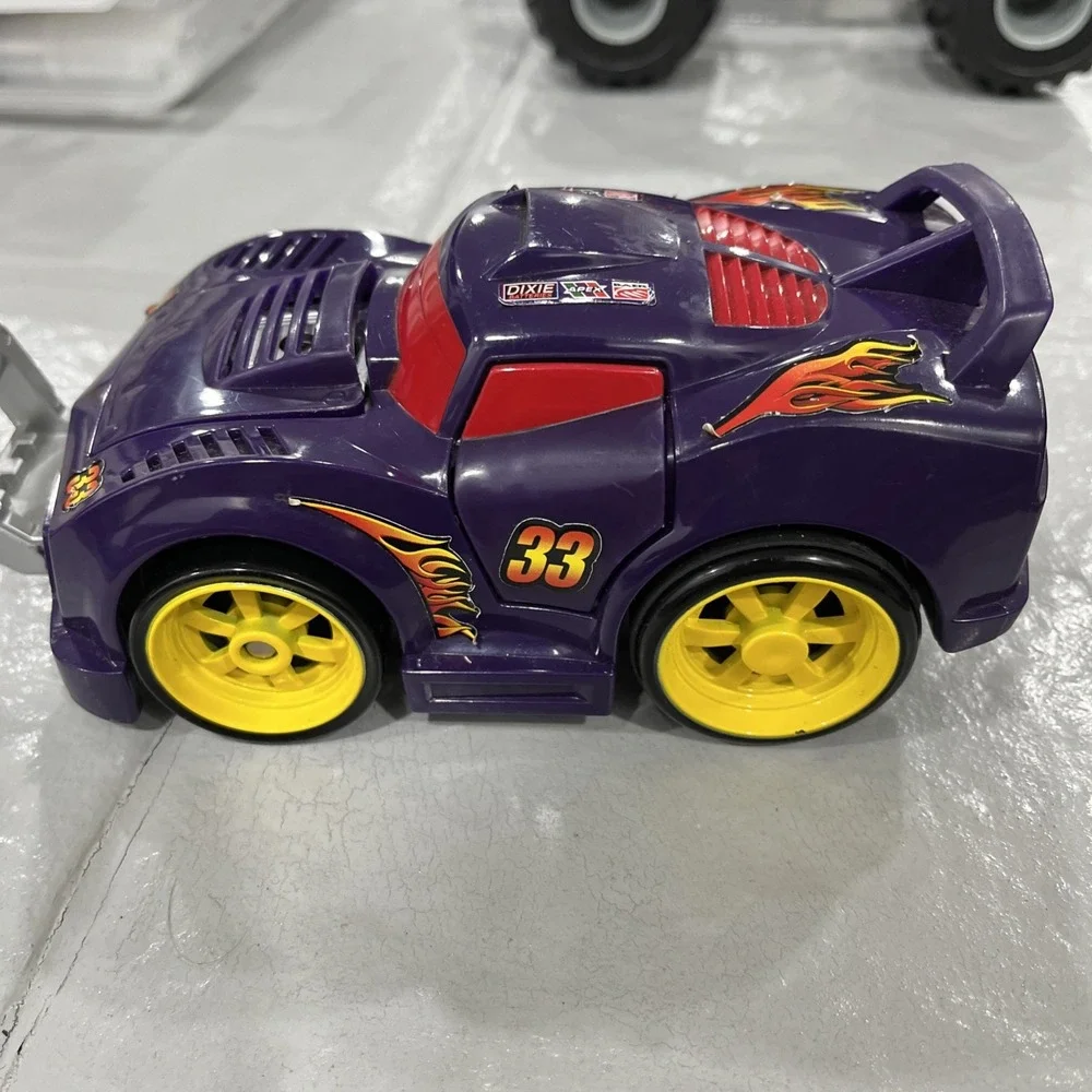 Mattel 2007 Fisher Price Shake N Go Rally Race Crash Ups Purple Orange Car 88#33